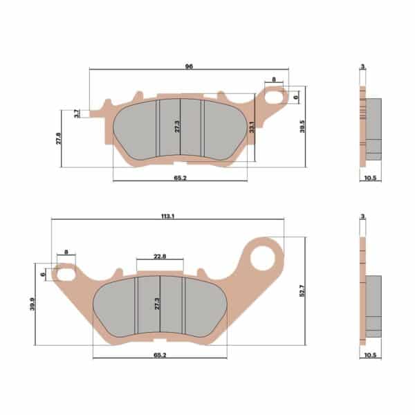 Malossi remblokken achterzijde Yamaha XMax 6218137BS