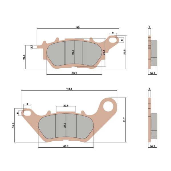 Malossi remblokken achterzijde Yamaha XMax 6218137BS
